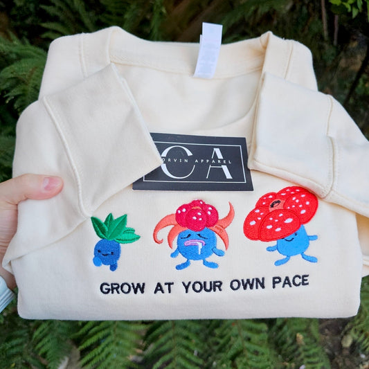 Grow With The Flow Embroidered Sweatshirt | Kawaii Gaming Sweatshirt