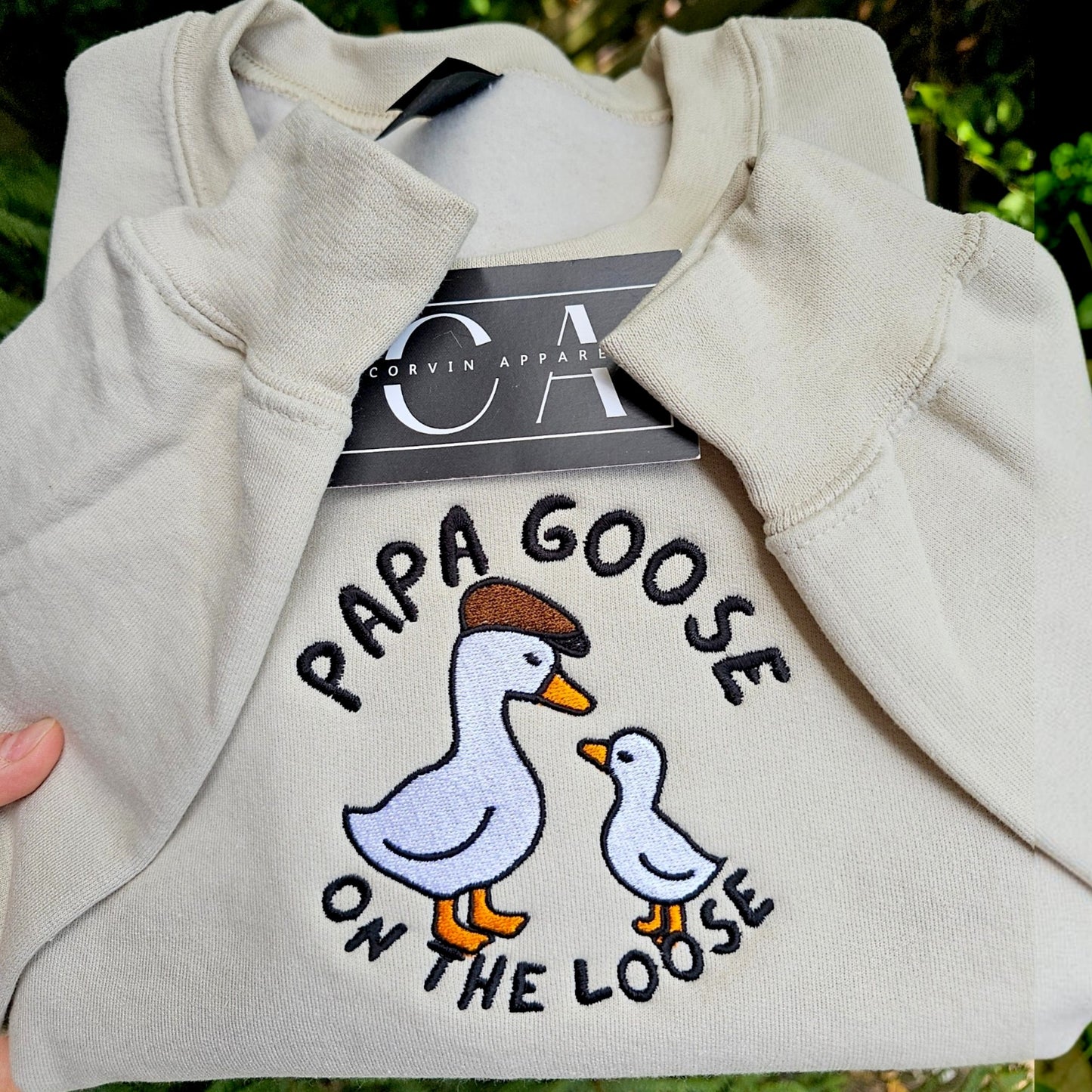 Papa Goose On The Loose Embroidered Sweatshirt | Dad Gifts