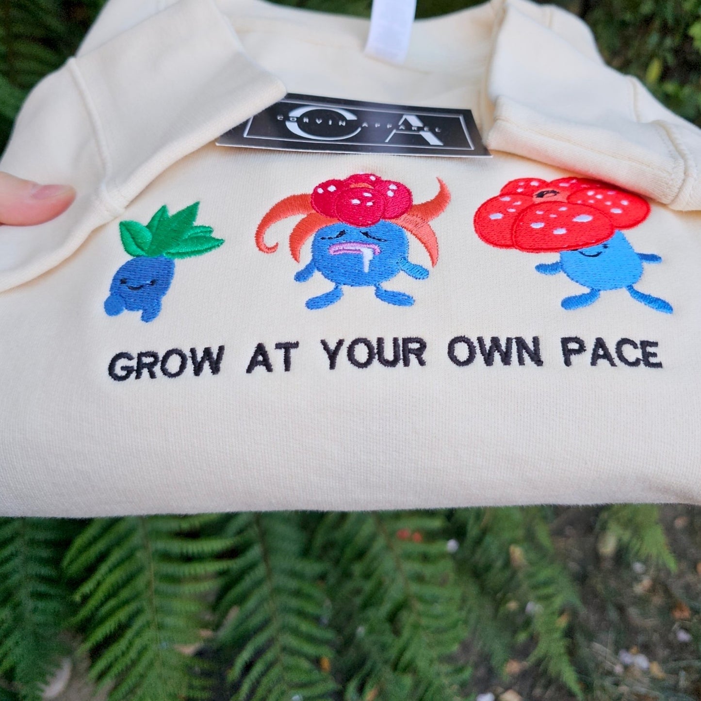Grow With The Flow Embroidered Sweatshirt | Kawaii Gaming Sweatshirt
