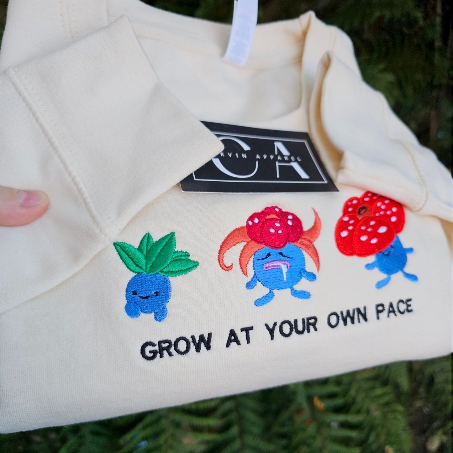 Grow With The Flow Embroidered Sweatshirt | Kawaii Gaming Sweatshirt