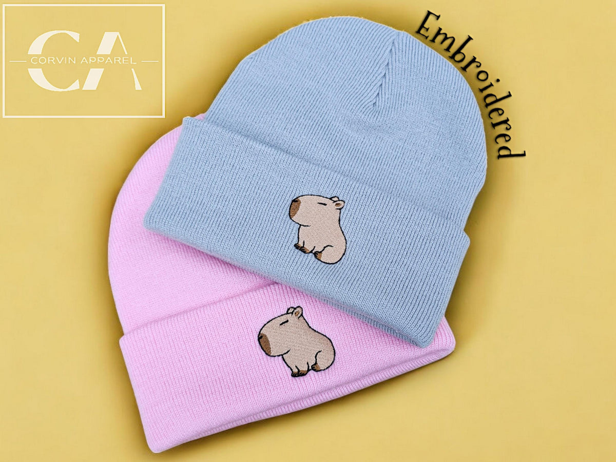 Capybara Embroidered Beanie, Capybara gifts