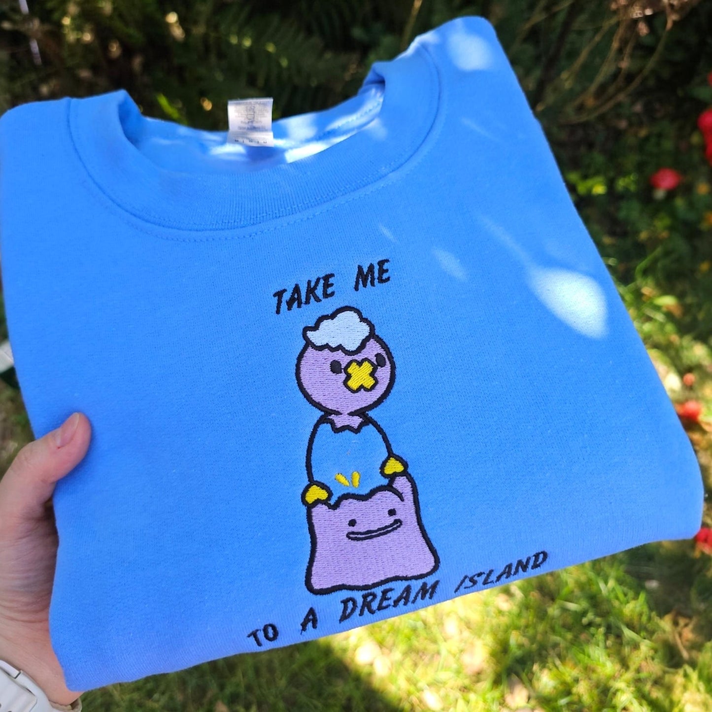 Take me to a dream island embroidered sweatshirt