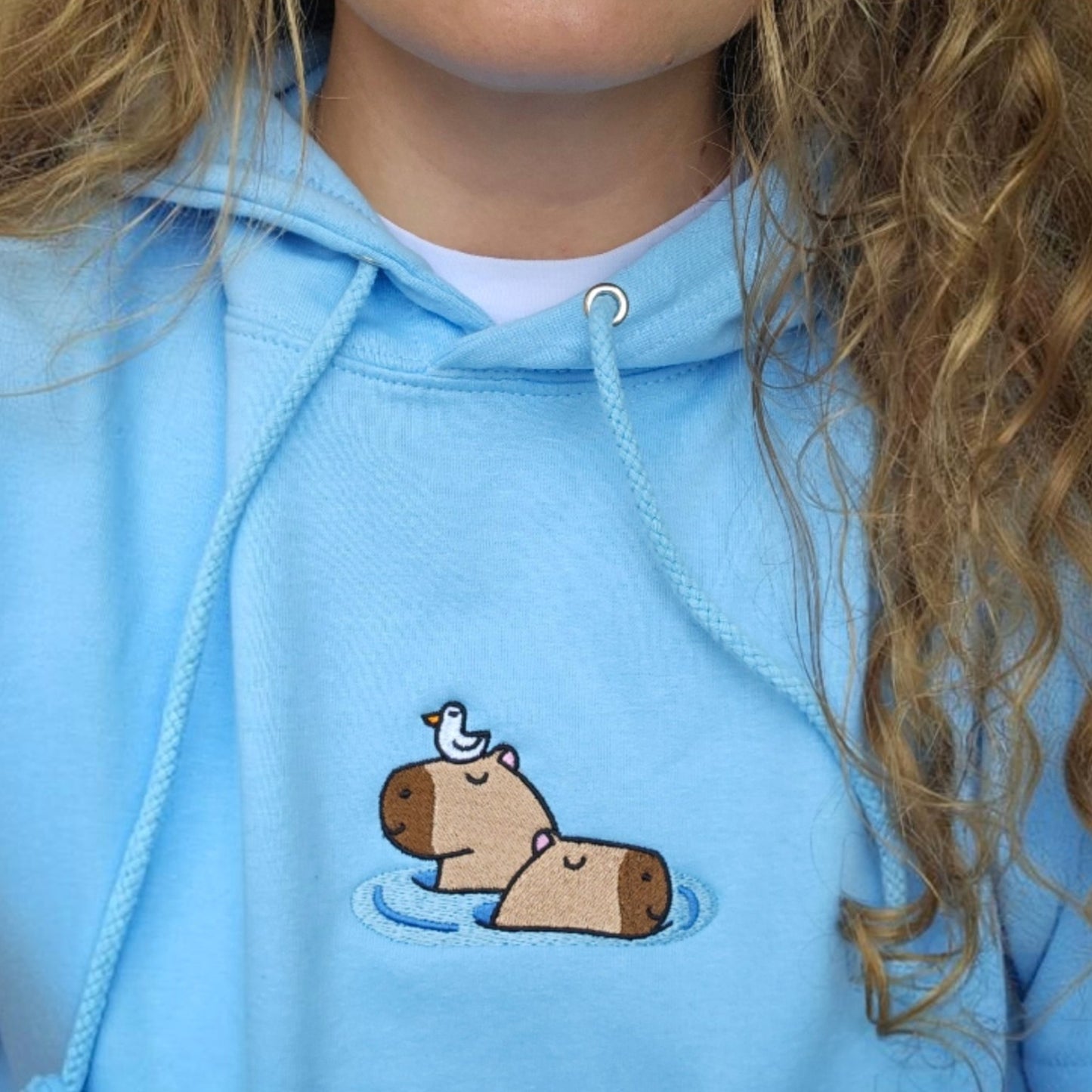 Capybara Embroidered Hoodie | Cute Kawaii Capybara Embroidered Hoodie