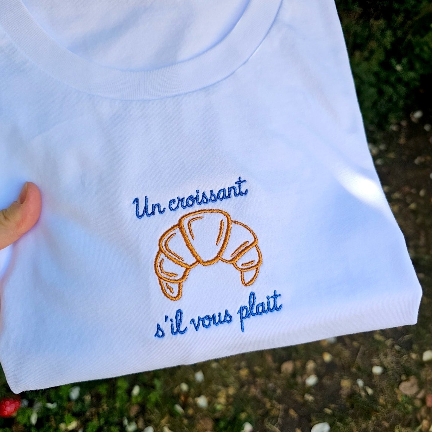 French Croissant Embroidered T-shirt