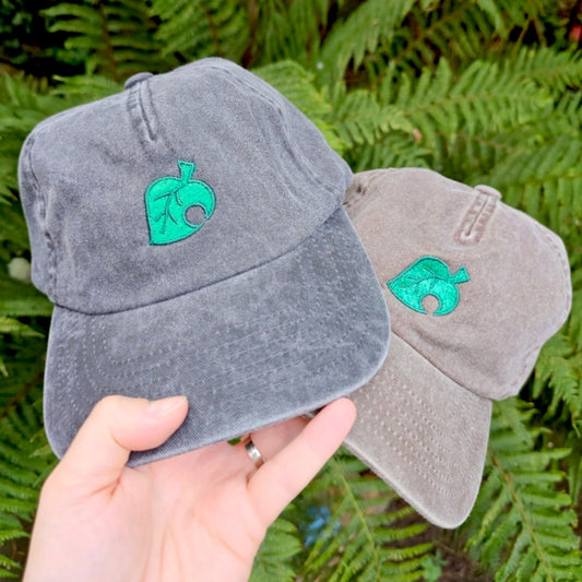 Cozy Island Leaf Embroidered Cap