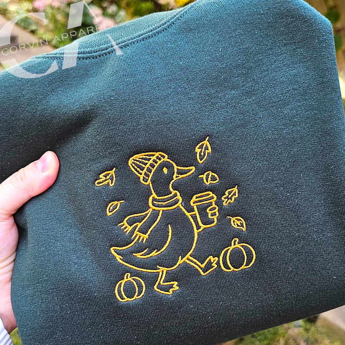 Autumn Embroidered Sweatshirt | Cute Autumn Jumper