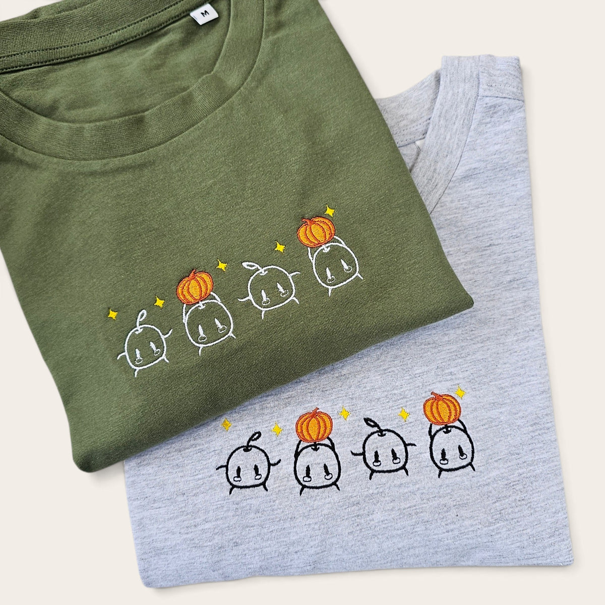 Junimo Pumpkins Embroidered T-shirt | Statdew Valley Gift