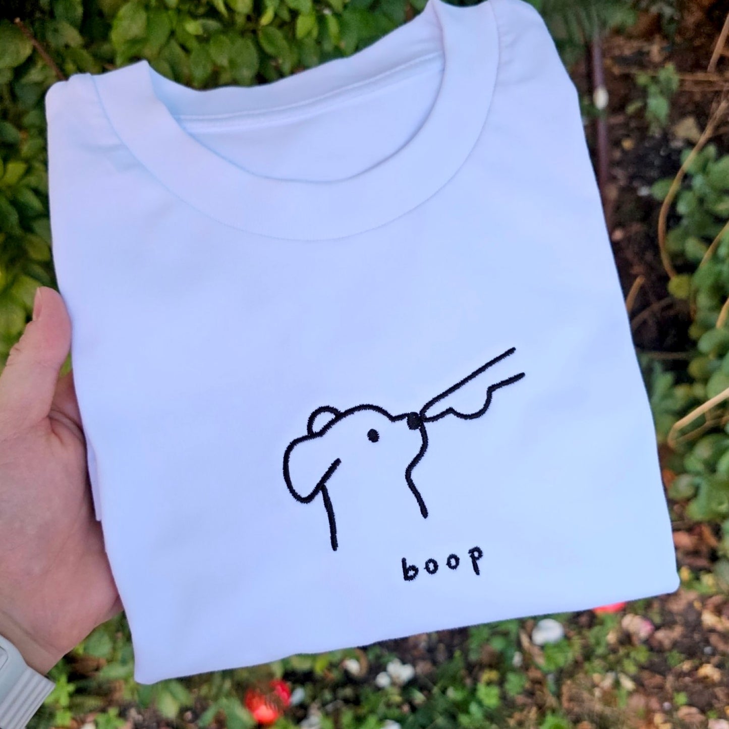 Funny Dog Boop Embroidered T-shirt