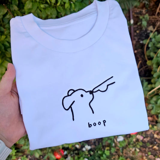 Funny Dog Boop Embroidered T-shirt
