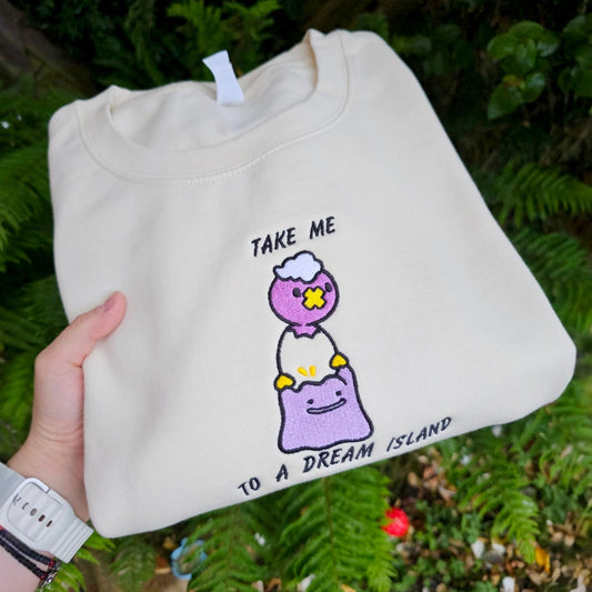 Take me to a dream island embroidered sweatshirt
