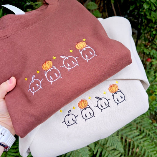 Junimo Pumpkin Embroidered Sweatshirt | Cute Gaming Jumper