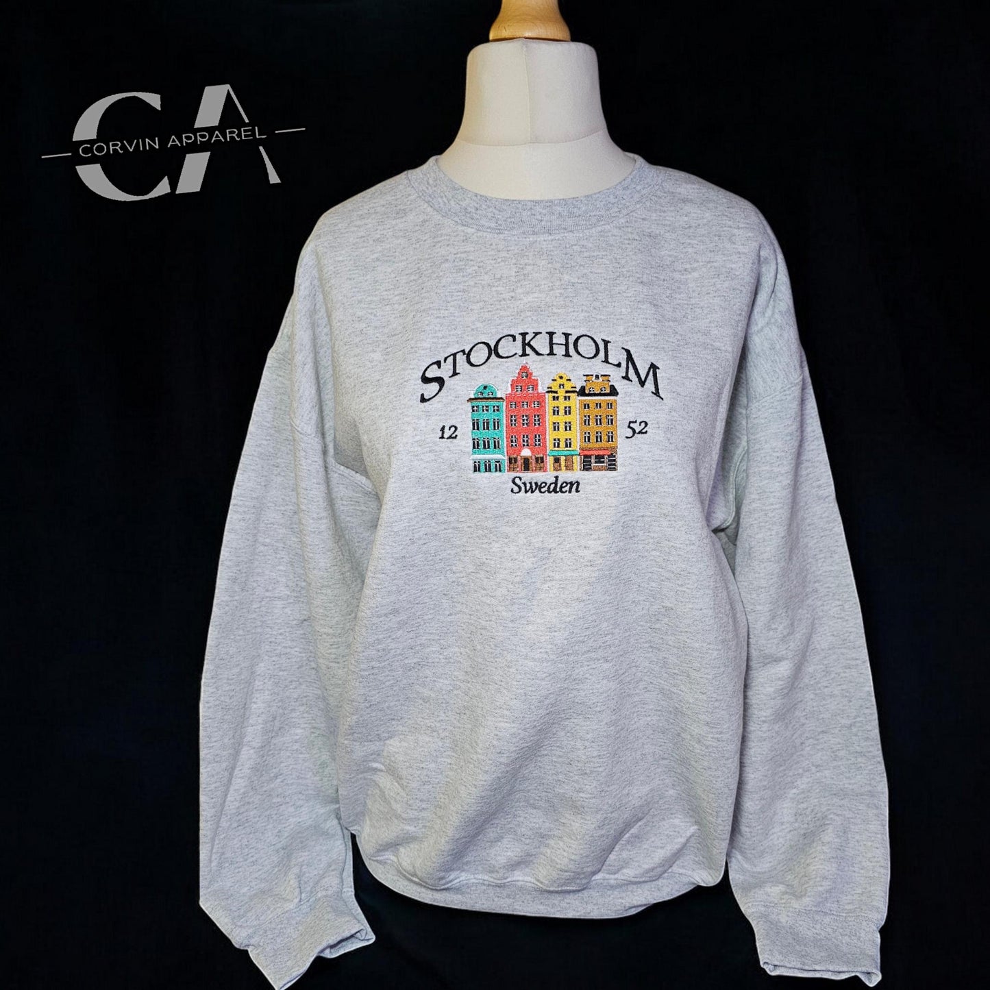 Stockholm Embroidered Sweatshirt | Sweden Embroidered Jumper