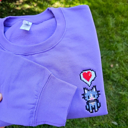 Stardew Valley Embroidered Cat Sweatshirt, Cute Cat Jumper