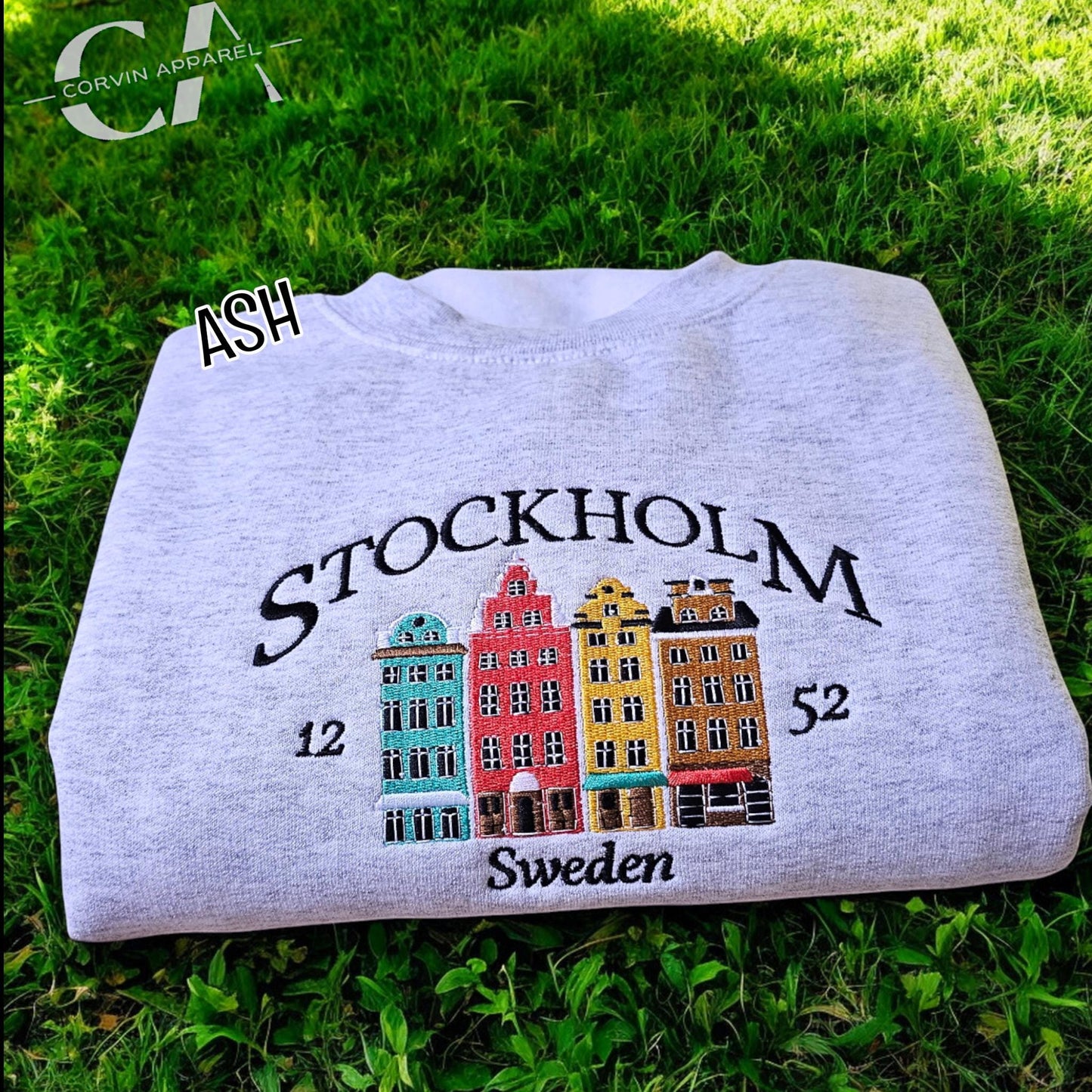 Stockholm Embroidered Sweatshirt | Sweden Embroidered Jumper