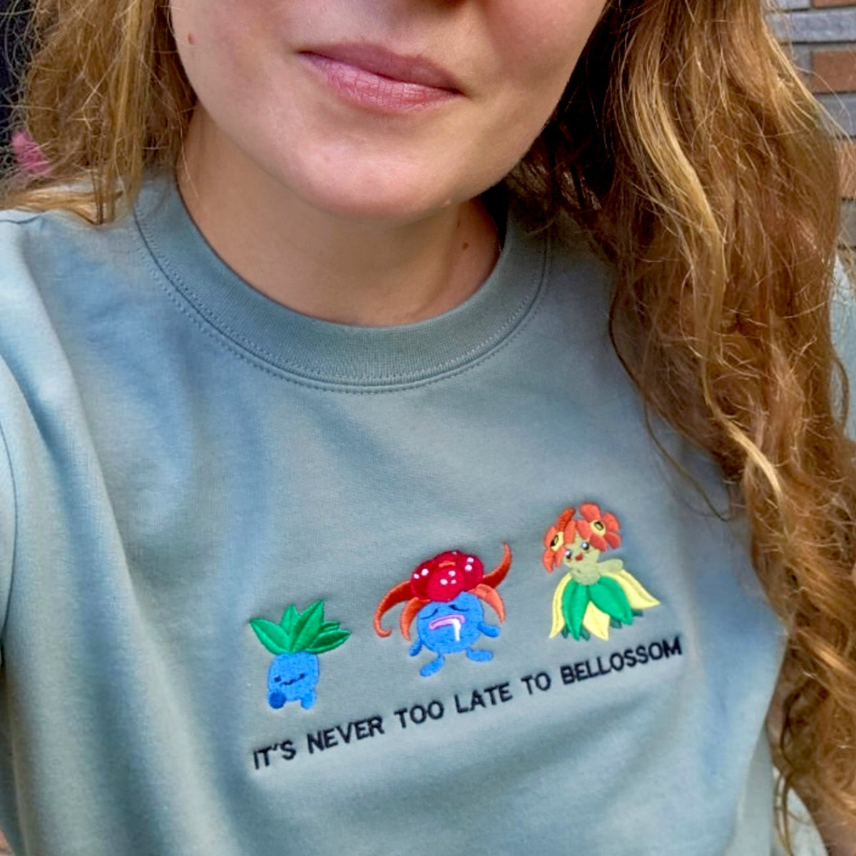 It's Never Too Late To Blossom Embroidered Sweatshirt