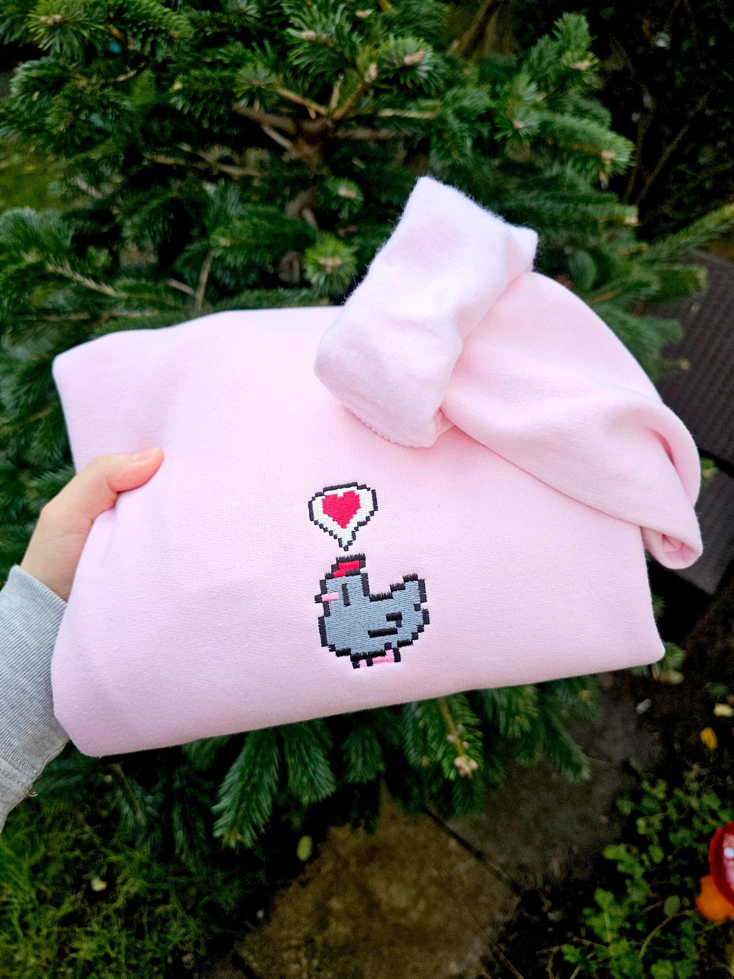 Embroidered Pixel Chicken Sweatshirt | Gamer Gift | Gaming Jumper