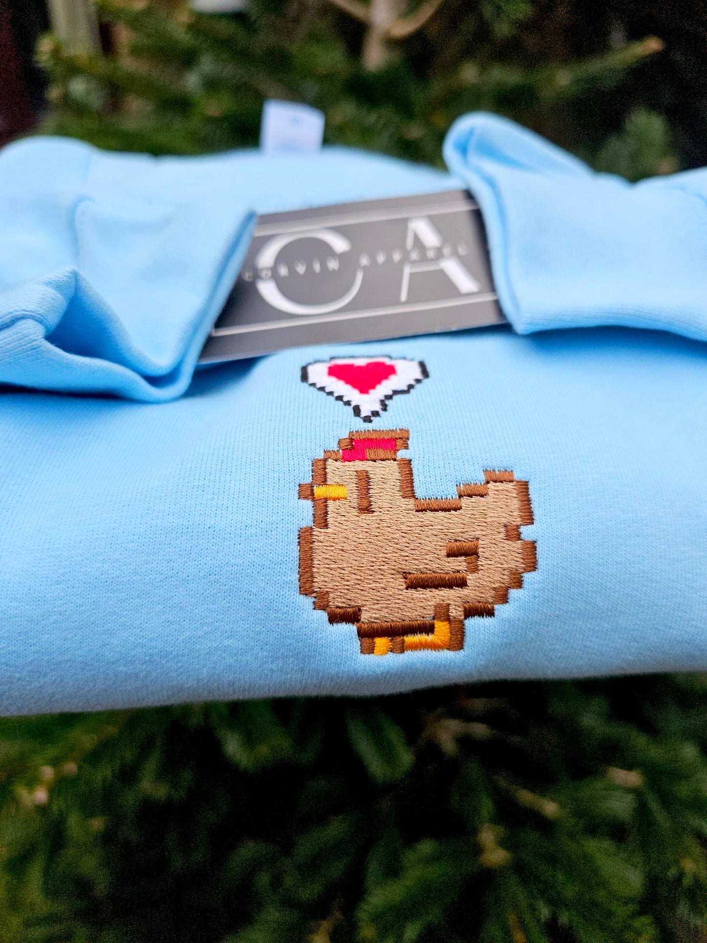 Embroidered Pixel Chicken Sweatshirt | Gamer Gift | Gaming Jumper